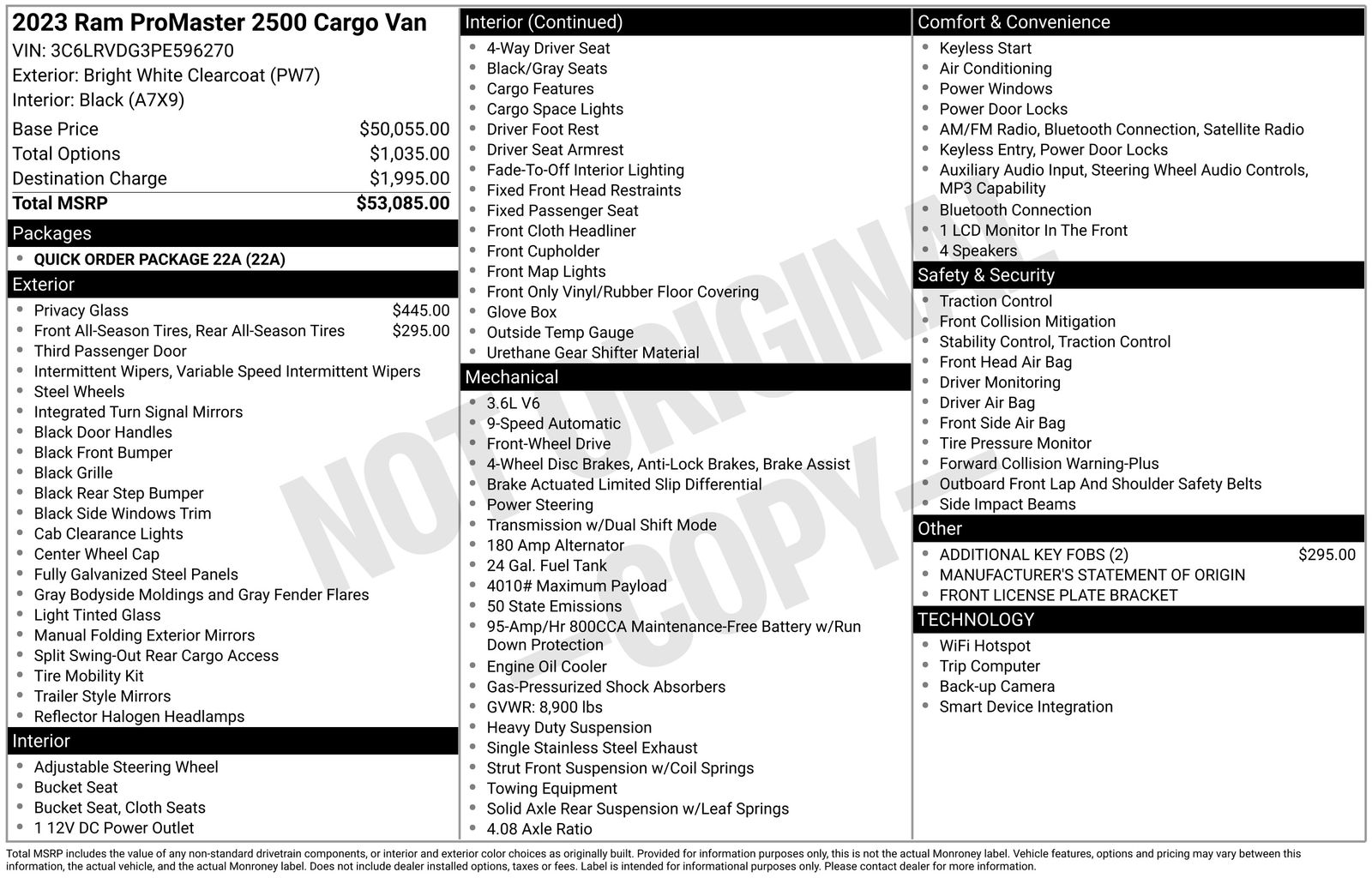 ram promaster cargo van 2023 3C6LRVDG3PE596270 image ram promaster cargo van 2023 3C6LRVDG3PE596270 image